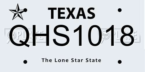 QHS1018 Texas License Plate