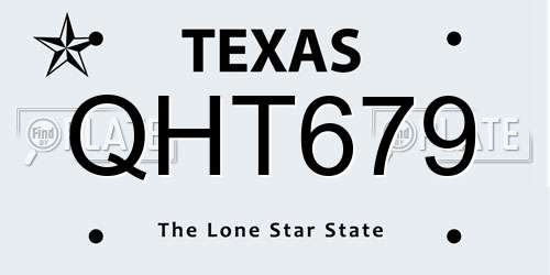 QHT679 Texas License Plate
