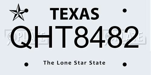 QHT8482 Texas License Plate