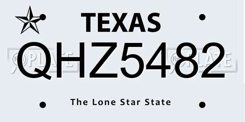 QHZ5482 Texas License Plate
