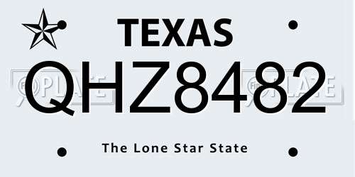 QHZ8482 Texas License Plate