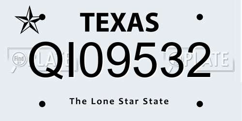 QI09532 Texas License Plate