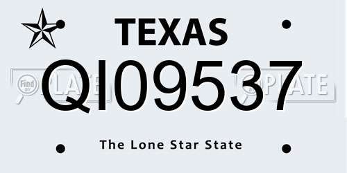 QI09537 Texas License Plate