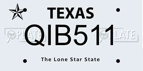 QIB511 Texas License Plate