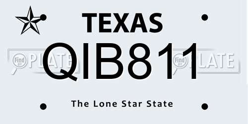 QIB811 Texas License Plate