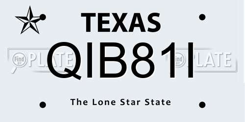 QIB81I Texas License Plate