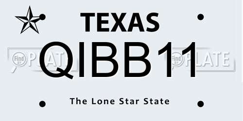 QIBB11 Texas License Plate
