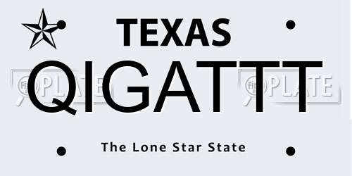 QIGATTT Texas License Plate