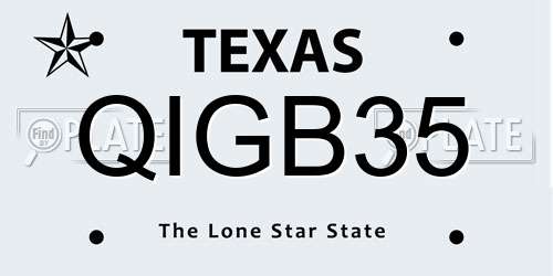 QIGB35 Texas License Plate