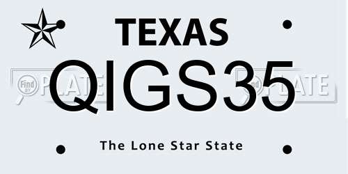 QIGS35 Texas License Plate