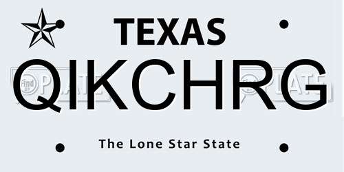 QIKCHRG Texas License Plate