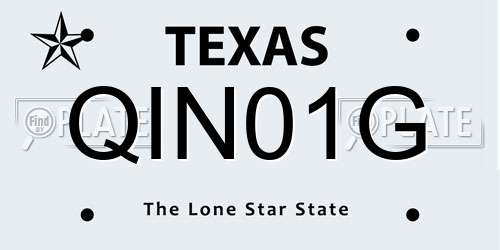 QIN01G Texas License Plate