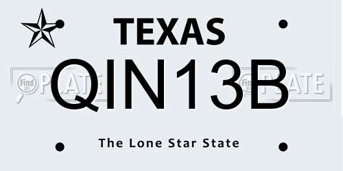 QIN13B Texas License Plate