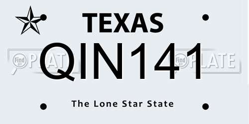 QIN141 Texas License Plate