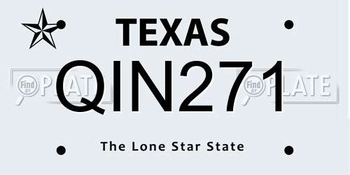 QIN271 Texas License Plate