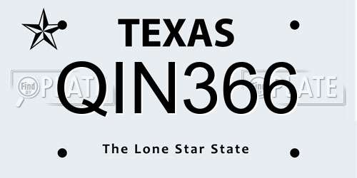 QIN366 Texas License Plate