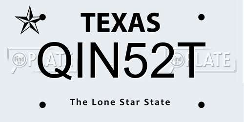 QIN52T Texas License Plate