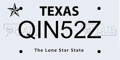 QIN52Z Texas License Plate