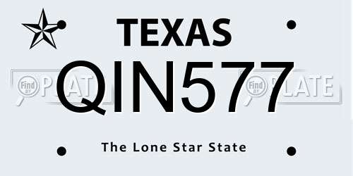 QIN577 Texas License Plate