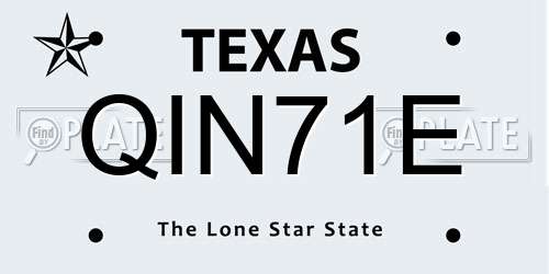 QIN71E Texas License Plate