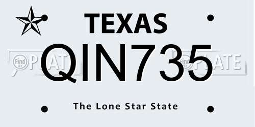 QIN735 Texas License Plate