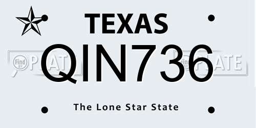 QIN736 Texas License Plate