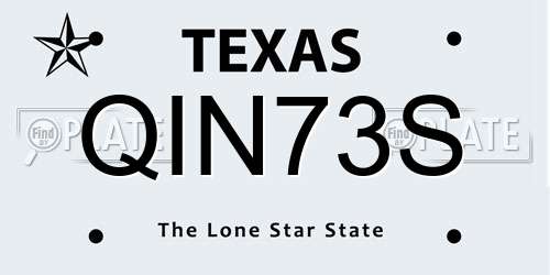 QIN73S Texas License Plate