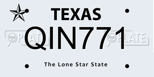 QIN771 Texas License Plate