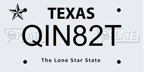 QIN82T Texas License Plate