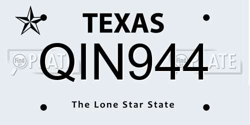 QIN944 Texas License Plate