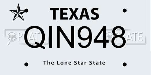 QIN948 Texas License Plate