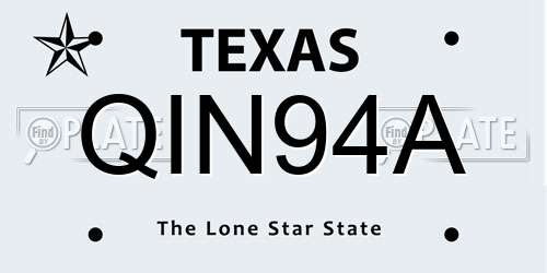 QIN94A Texas License Plate