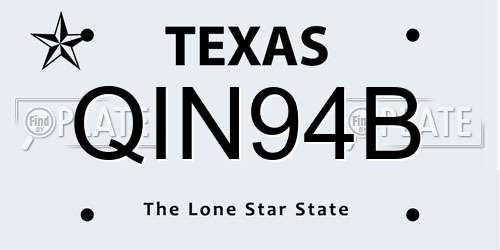 QIN94B Texas License Plate