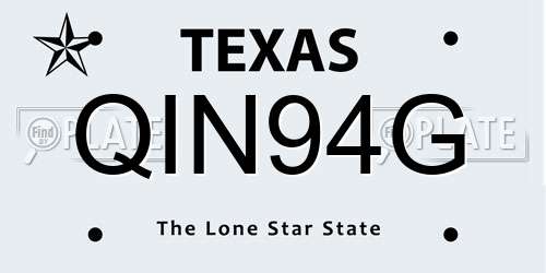 QIN94G Texas License Plate