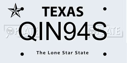QIN94S Texas License Plate