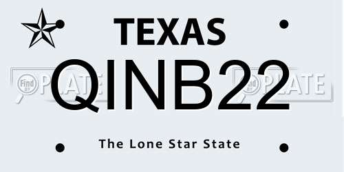 QINB22 Texas License Plate