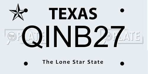 QINB27 Texas License Plate
