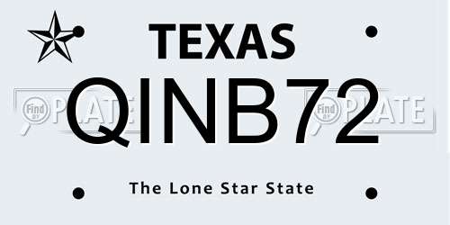 QINB72 Texas License Plate