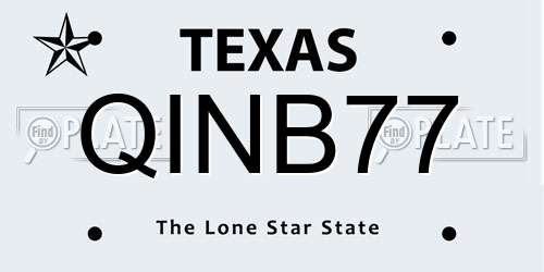 QINB77 Texas License Plate