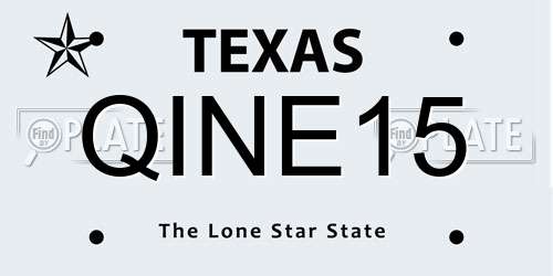 QINE15 Texas License Plate