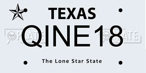 QINE18 Texas License Plate