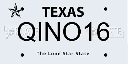 QINO16 Texas License Plate