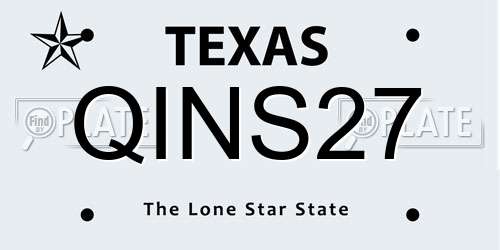 QINS27 Texas License Plate