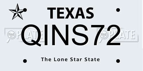 QINS72 Texas License Plate
