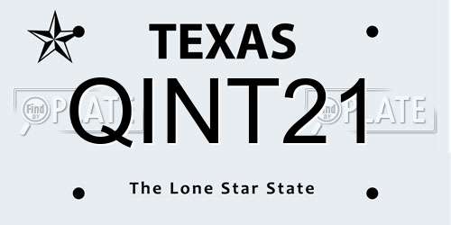 QINT21 Texas License Plate