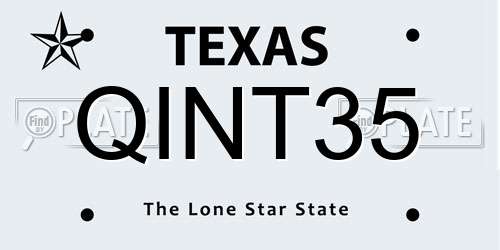QINT35 Texas License Plate