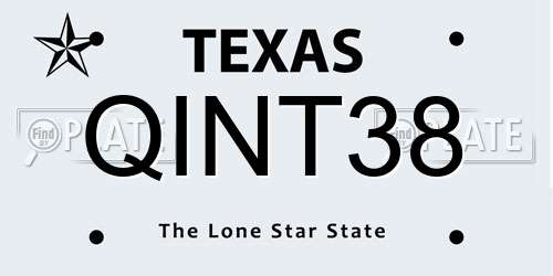 QINT38 Texas License Plate
