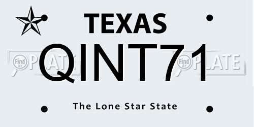 QINT71 Texas License Plate