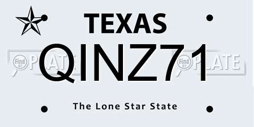 QINZ71 Texas License Plate
