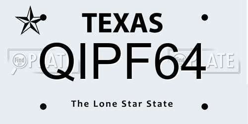 QIPF64 Texas License Plate